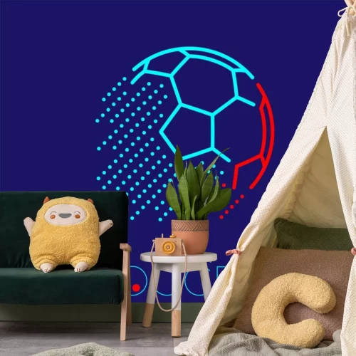 Sticker Moderne blaue Fußballgrafik mit Aufschrift