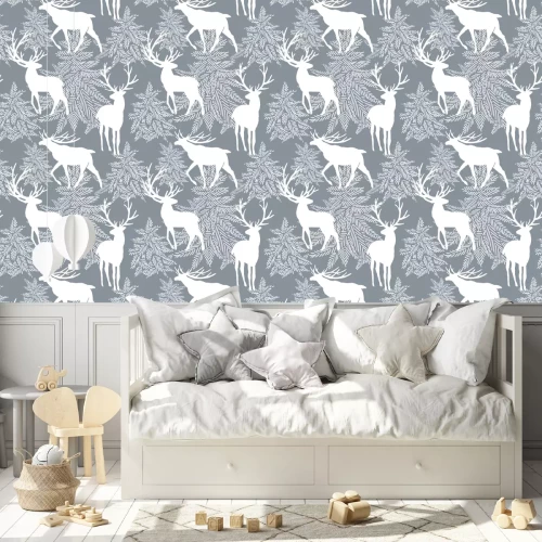 Tapete Wilde Tiere im Winterwald