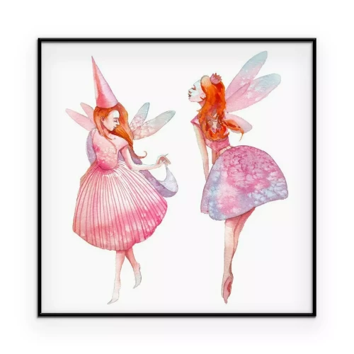 Poster Feen in einem Aquarellgemälde