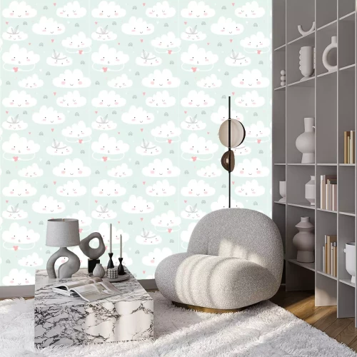 Tapete Kindermuster mit Wolken