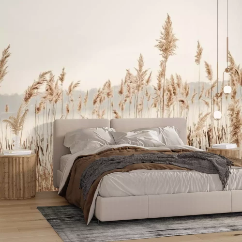 Fototapete See mit Schilfrohrgras Natur Landschaft