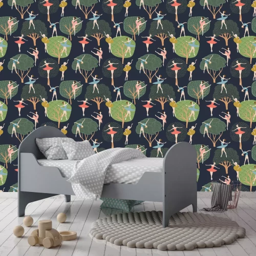 Tapete Balletttänzerinnen inmitten der Bäume