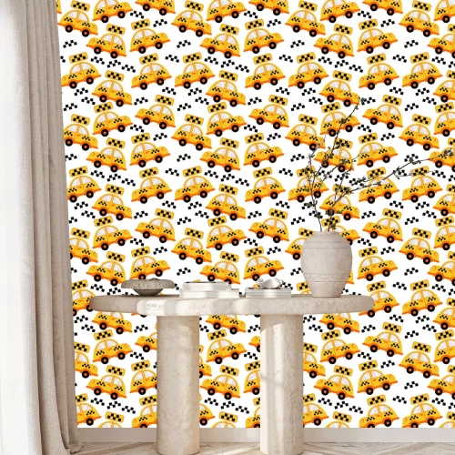 Tapete Gelbe Märchentaxis