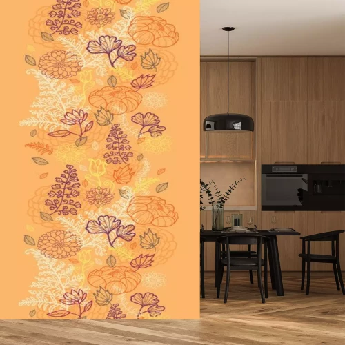 Sticker Blumen auf einem Vintage-Muster