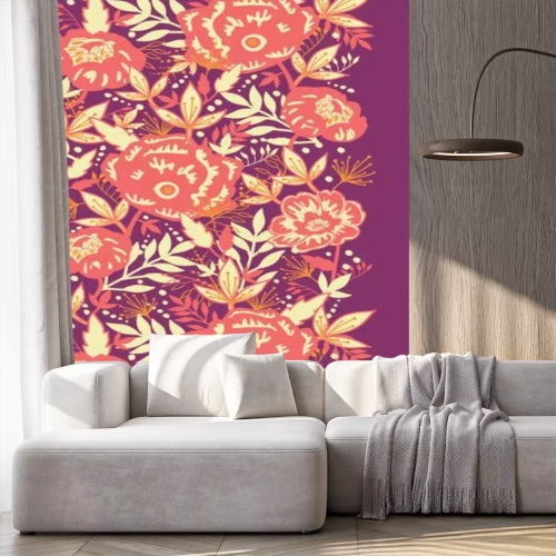 Sticker Ornament mit rosa Blumen