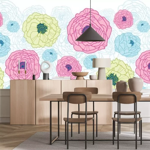 Sticker Kleine Blumen in verschiedenen Farben