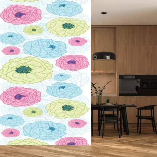 Sticker Blumen mit üppigen Blütenblättern