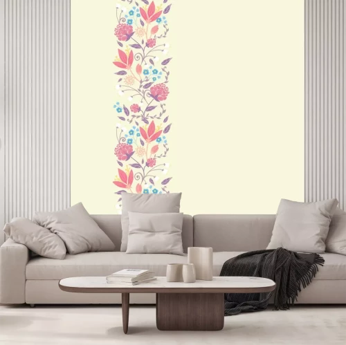 Sticker Blumen auf einem dekorativen Streifen