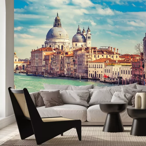 Fototapete Kanal mit der majestätischen Basilika Santa Maria