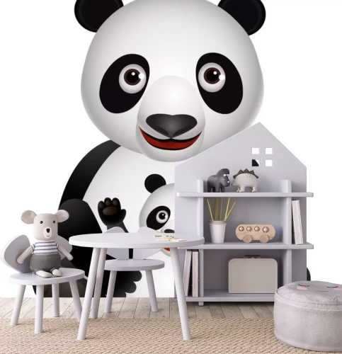 Sticker Panda und Baby