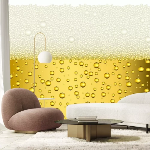 Sticker Helles Bier mit großen weißen Schaum Hintergrund Illustration