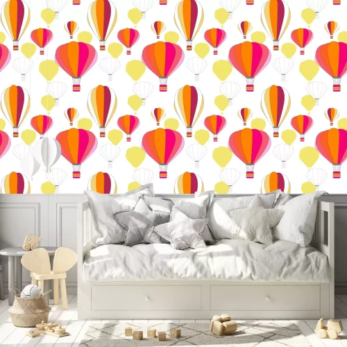 Tapete Bunte fliegende Luftballons