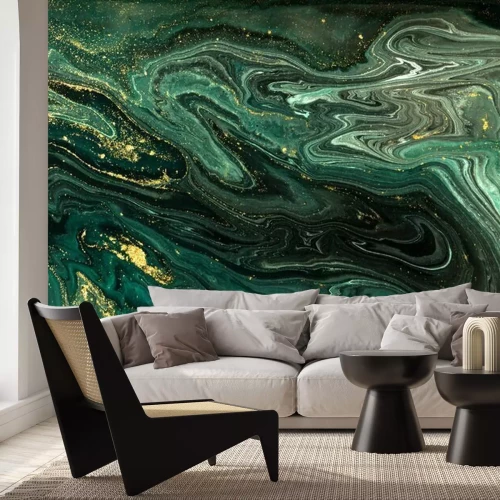 Fototapete Grüne Marmorwellen