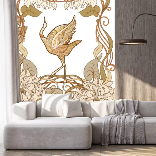 Sticker Kranichvogel im Jugendstil