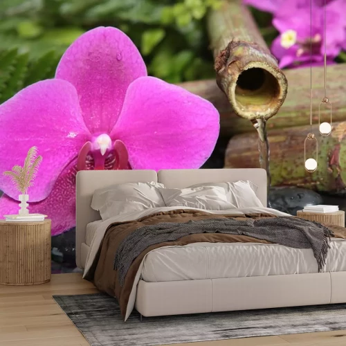 Sticker Blume auf Steinen im Wasser