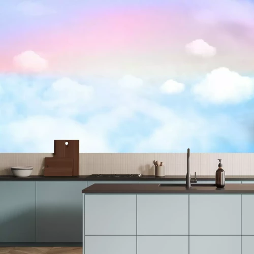 Fototapete Märchenhafter Regenbogenhimmel mit Wolken