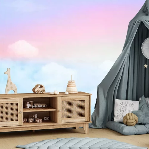 Fototapete Märchenhafter Regenbogenhimmel mit Wolken