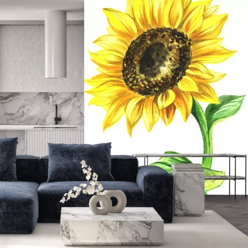 Sticker Mit Farben bemalte Sonnenblume