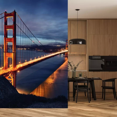 Sticker Golden Gate Bridge und San Francisco Lichter