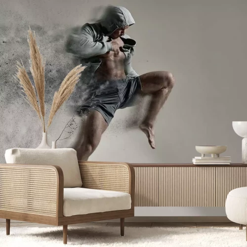 Fototapete Sportlicher Mann beim Springen