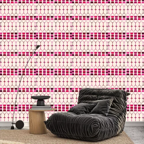 Tapete wine cups silhouettes pattern