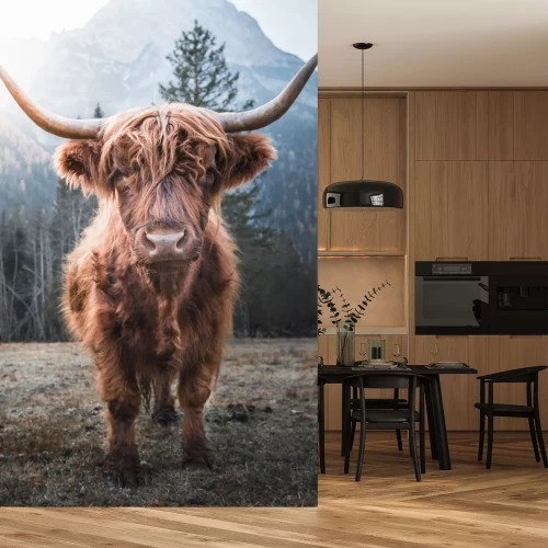 Fototapete Tier vor dem Hintergrund der italienischen Dolomiten