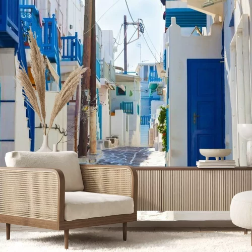 Fototapete Helle Häuser in Griechenland