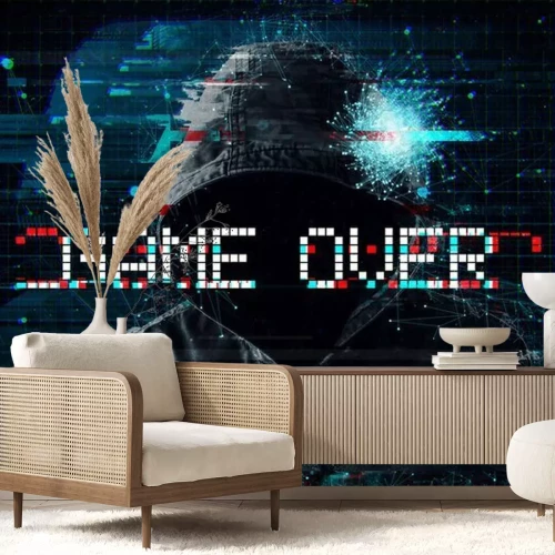 Sticker Eine vermummte Gestalt mit den Worten GAME OVER