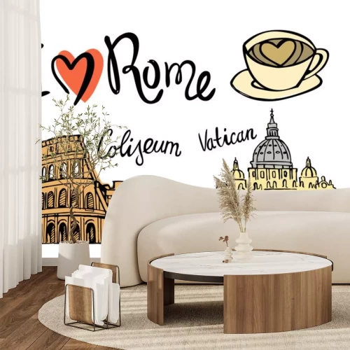 Sticker Rome landmark seamless