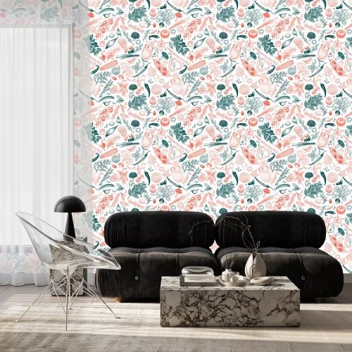 Tapete Orangefarbenes und grünes Gemüse