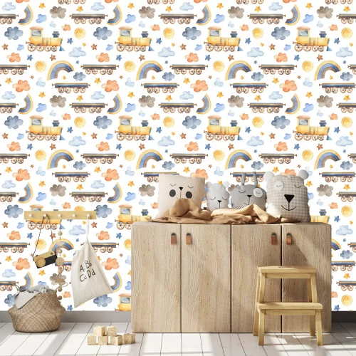 Tapete Märchenhafte Lokomotiven