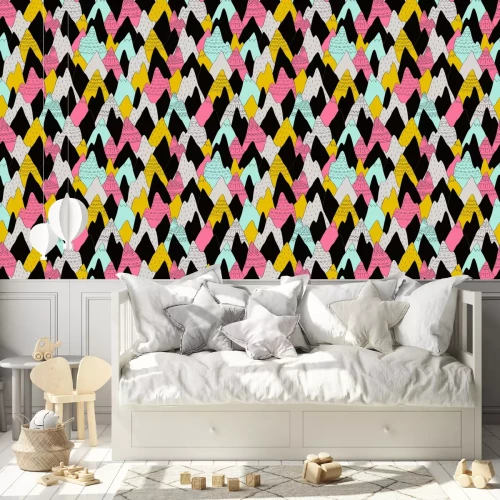 Tapete Mehrfarbige Berglandschaft