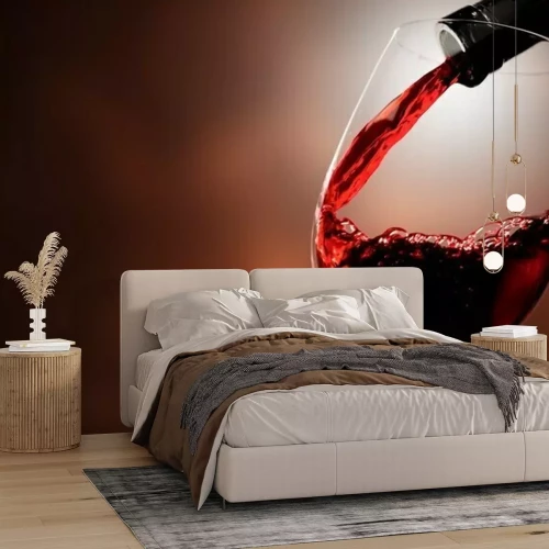 Fototapete Rotwein in Glas eingießen