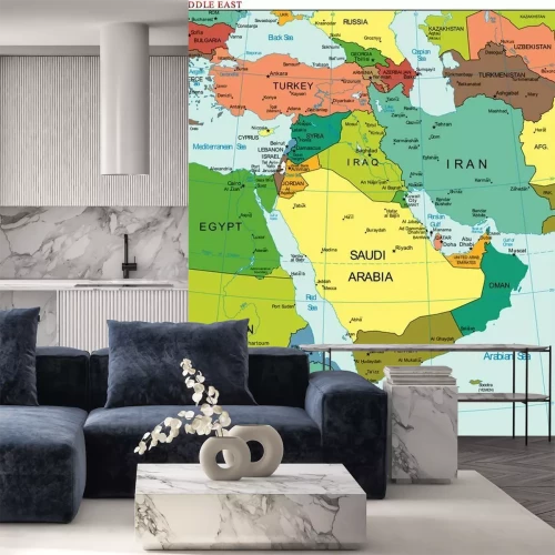 Sticker World Earth Middle East Kontinent Land Karte