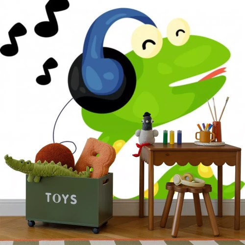 Sticker niedliche Schlange listening music