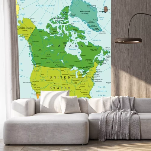 Sticker World Earth Nordamerika Kontinent Land Karte