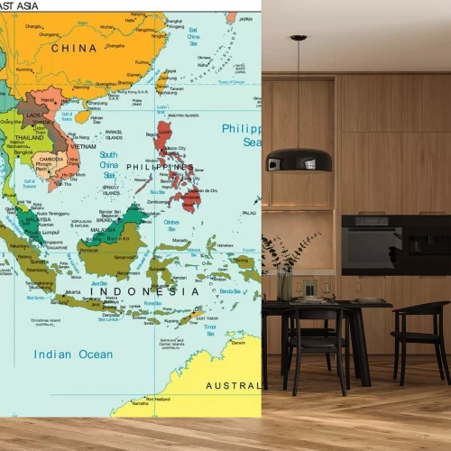 Sticker World Earth Südostasien Kontinent Land Karte