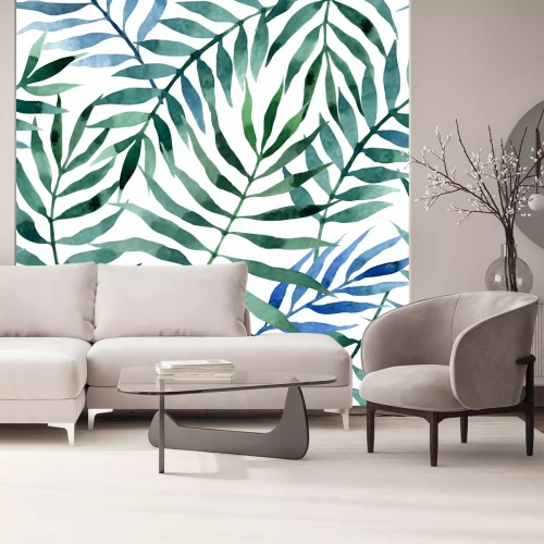 Sticker Nahtloses exotisches Muster mit tropischen Blättern