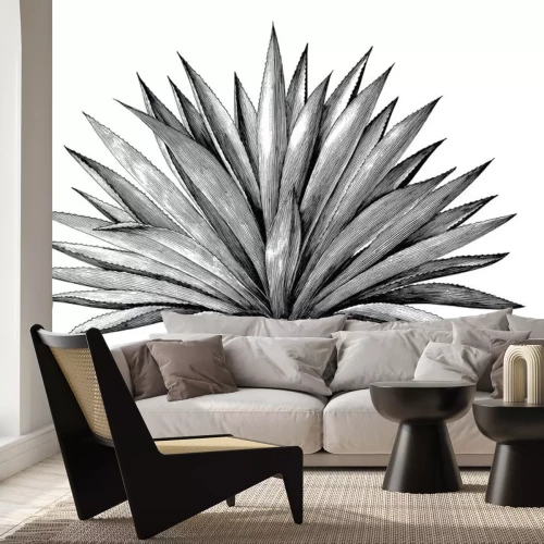 Sticker Eine sich ausbreitende Agave darstellende Grafik