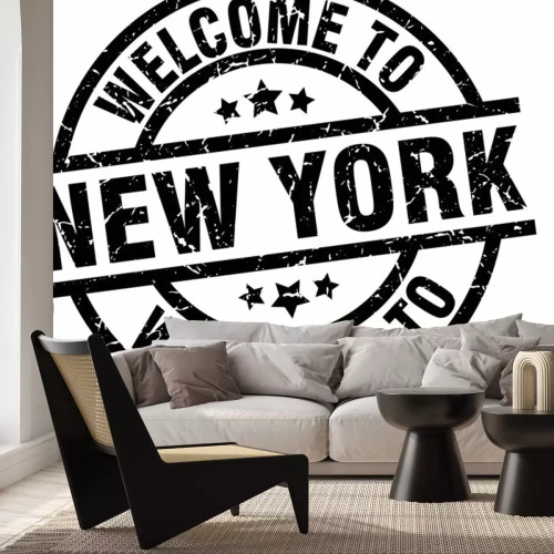 Sticker welcome to New York black stamp