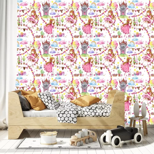 Tapete Kleine Prinzessin und Schloss