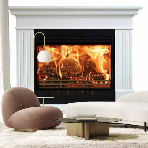 Sticker Flammen im weißen Kamin