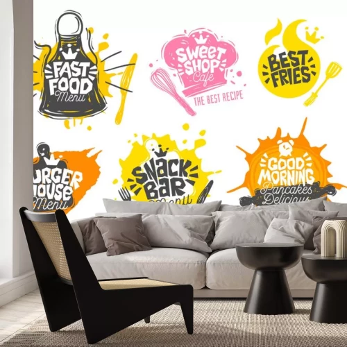 Sticker Kulinarische Werbegrafiken in leuchtenden Farben