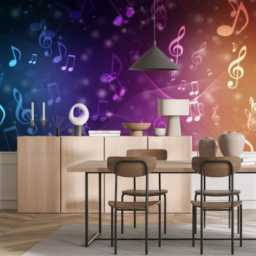 Fototapete Bunter Hintergrund mit Noten