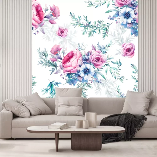 Fototapete Vintage Pfingstrosenblüten