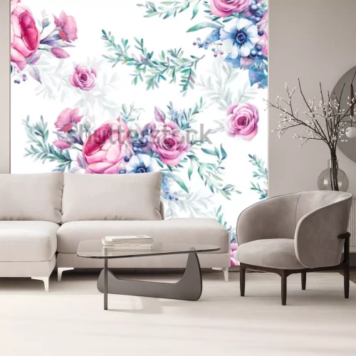 Fototapete Vintage Pfingstrosenblüten