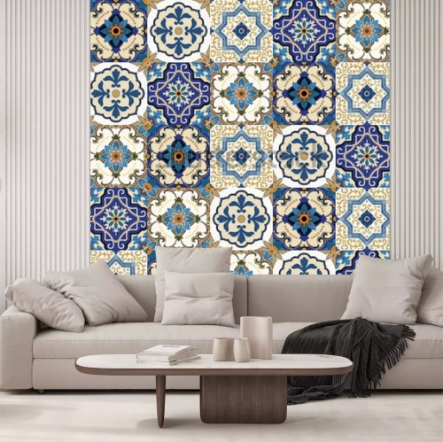 Fototapete Marokkanisches Ornament in Blauton