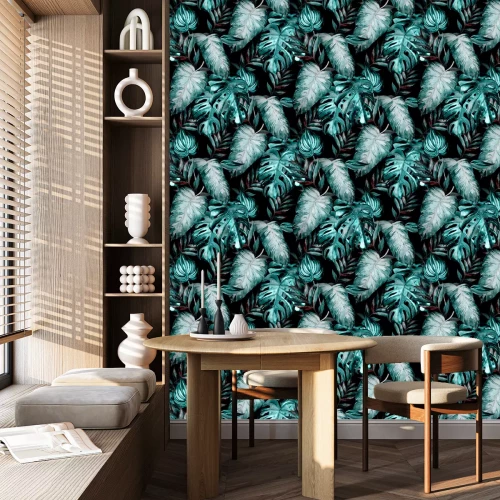 Tapete Palmenblätter im Vintage-Stil