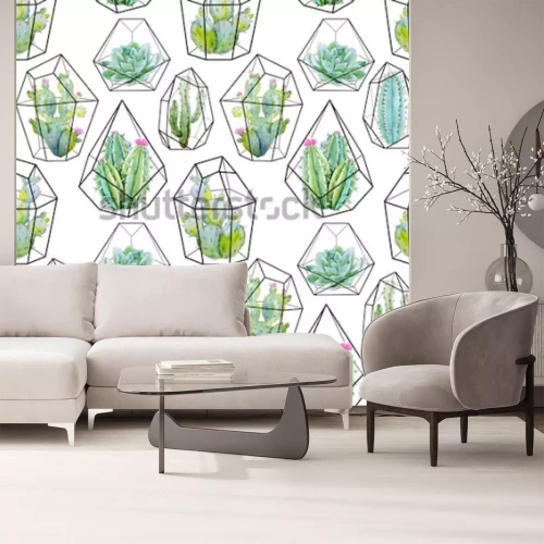 Sticker Kleine Blüten auf Kakteen