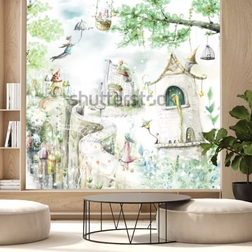 Fototapete Fantasy-Wald und magische Figuren